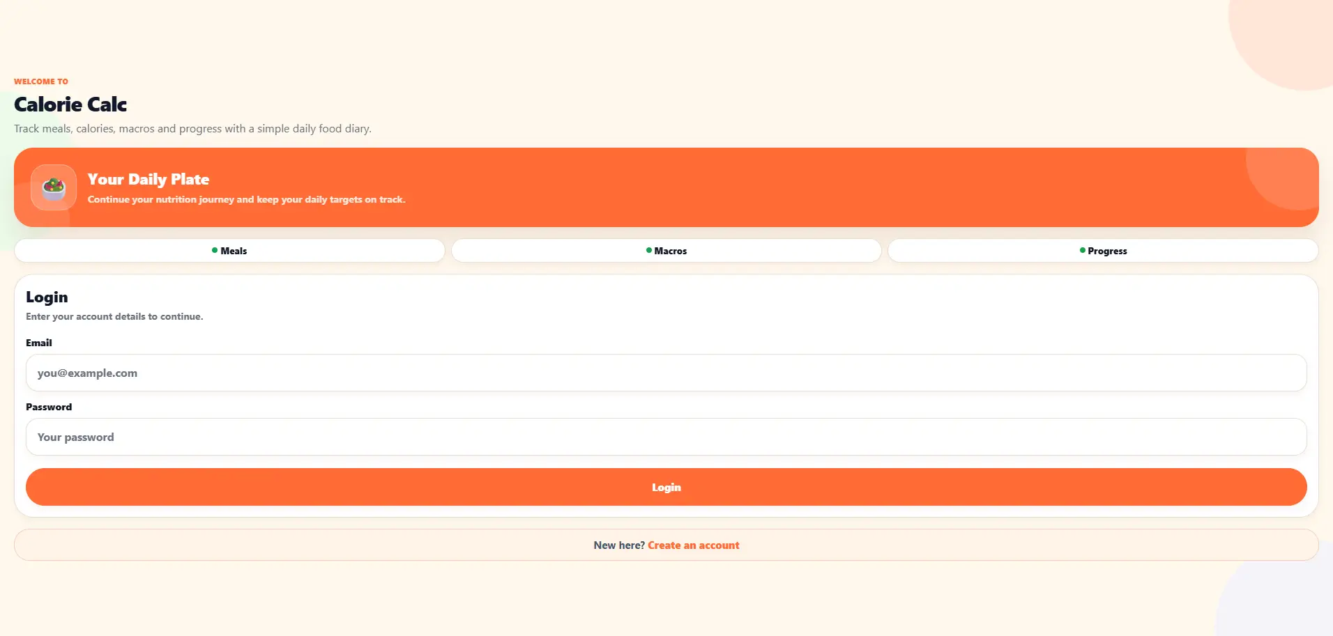 Calorie Calculator App project preview