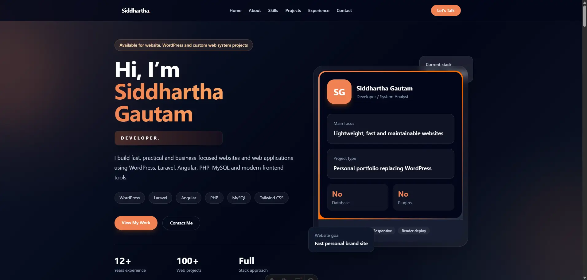 Personal Static Website project preview